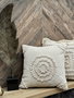 Aberto Design Funda de Cojín con Diseño de Conchas Marinas, Beige, 43 x 43 cm